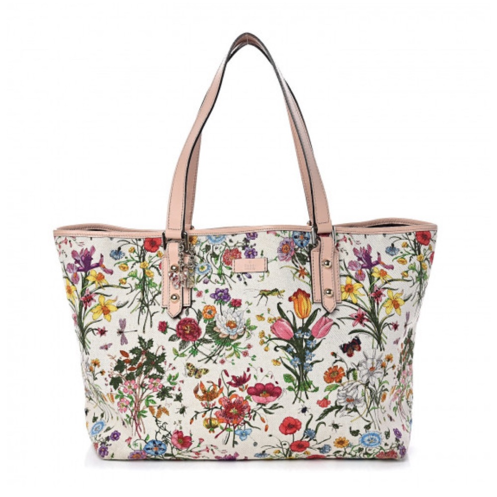 Gucci Canvas Flora Medium Jolicoeur Shopper